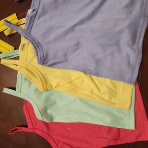 Crop Tank Top Set - Lavender, Yellow, Mint, Coral